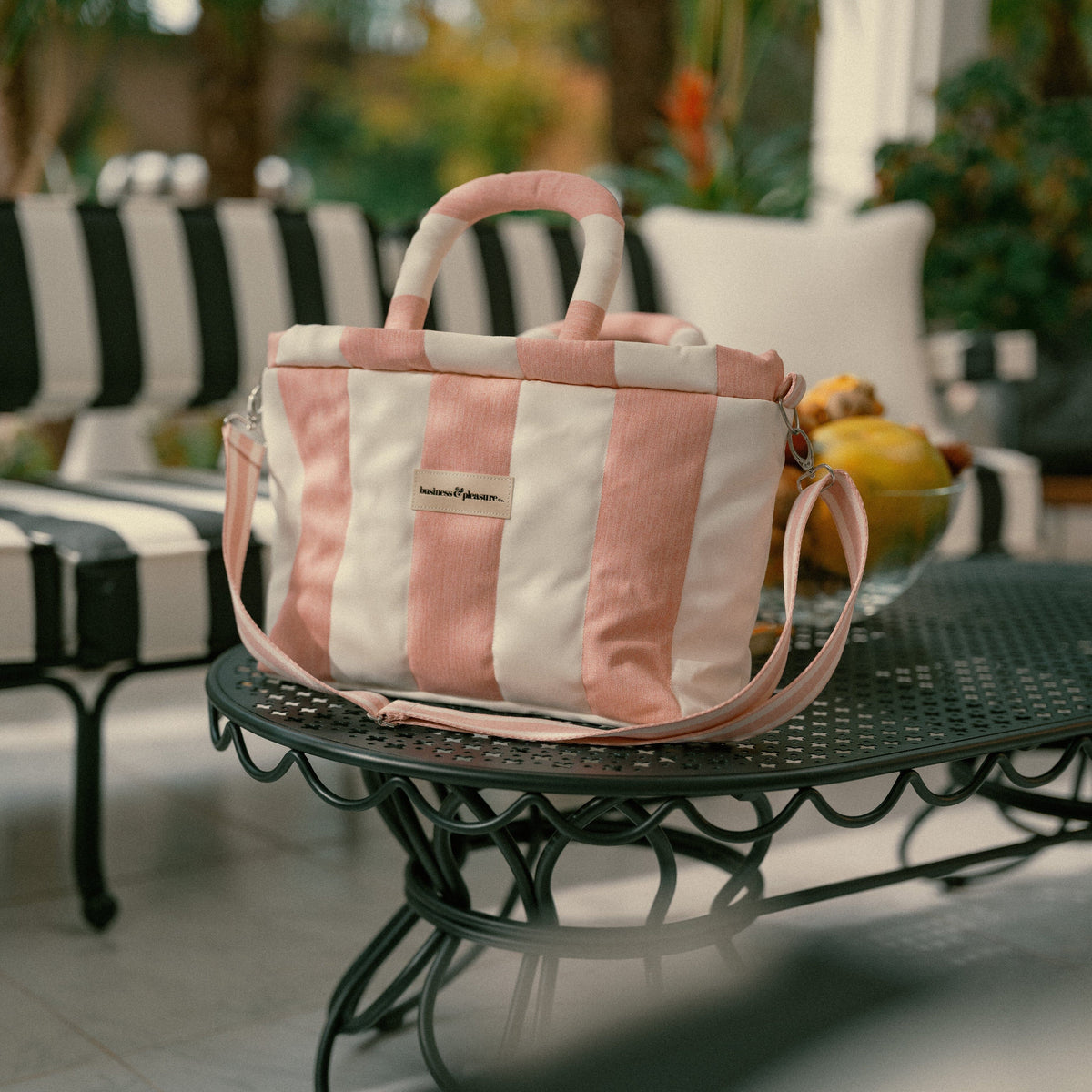 The Cloud Cooler Tote Bag - Crew Pink Stripe Cloud Cooler Tote Bag Business & Pleasure Co Aus 