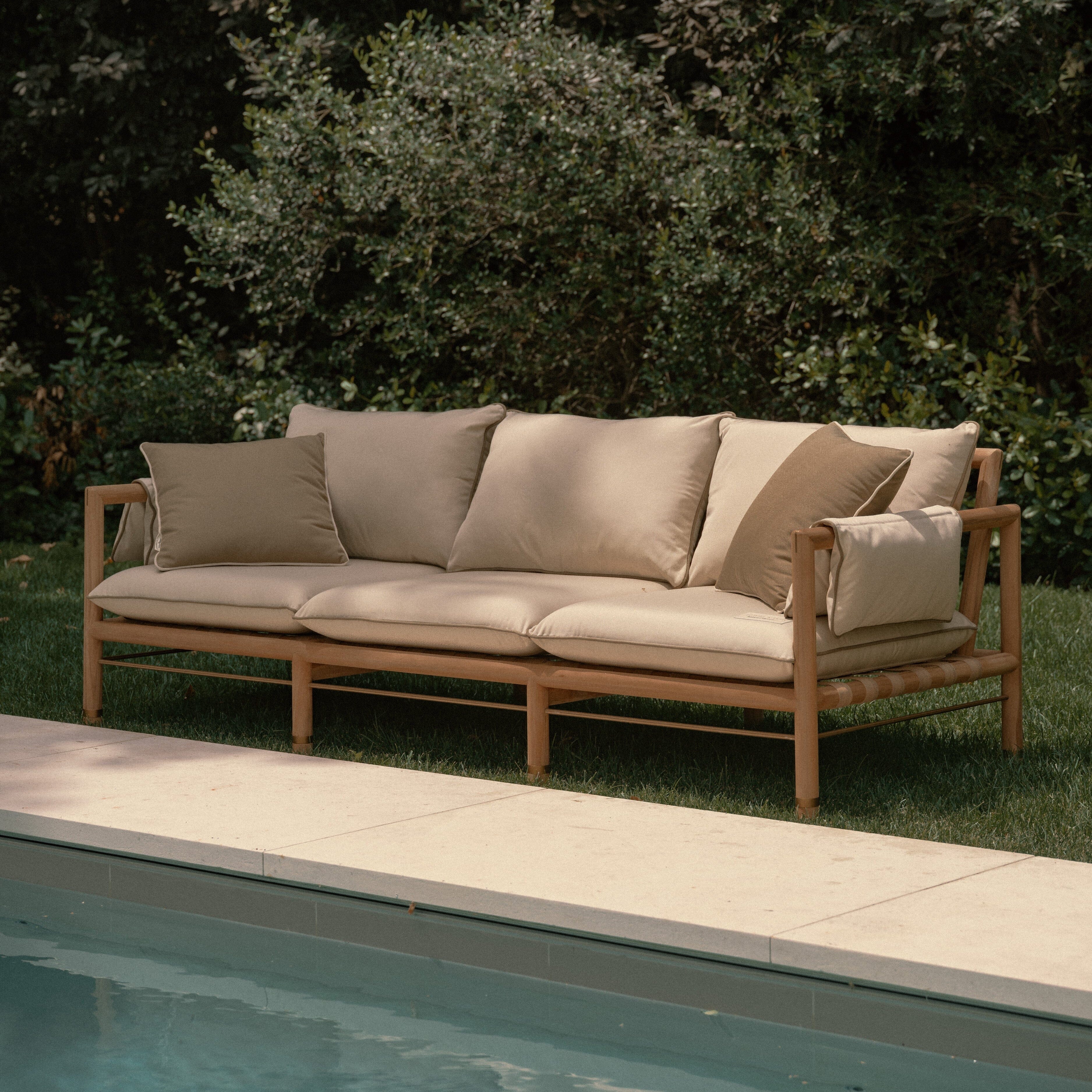 The WES Sofa x Jenni Kayne in Dune | Teakwood Frame Wes Sofa Kit Business & Pleasure Co Aus 