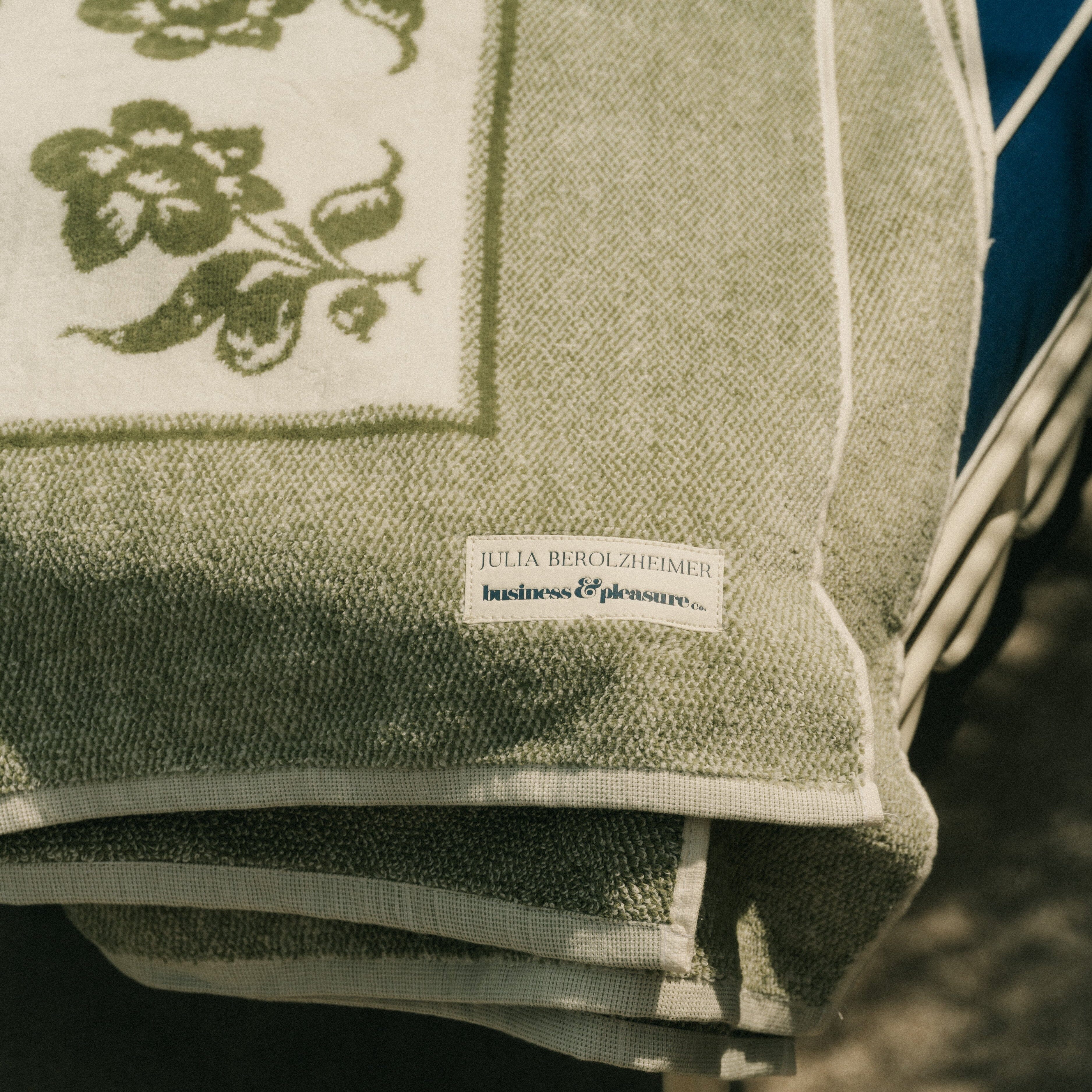The Beach Towel x Julia Berolzheimer in Jacquard Green Beach Towel B&P Co. x Julia Berolzheimer 