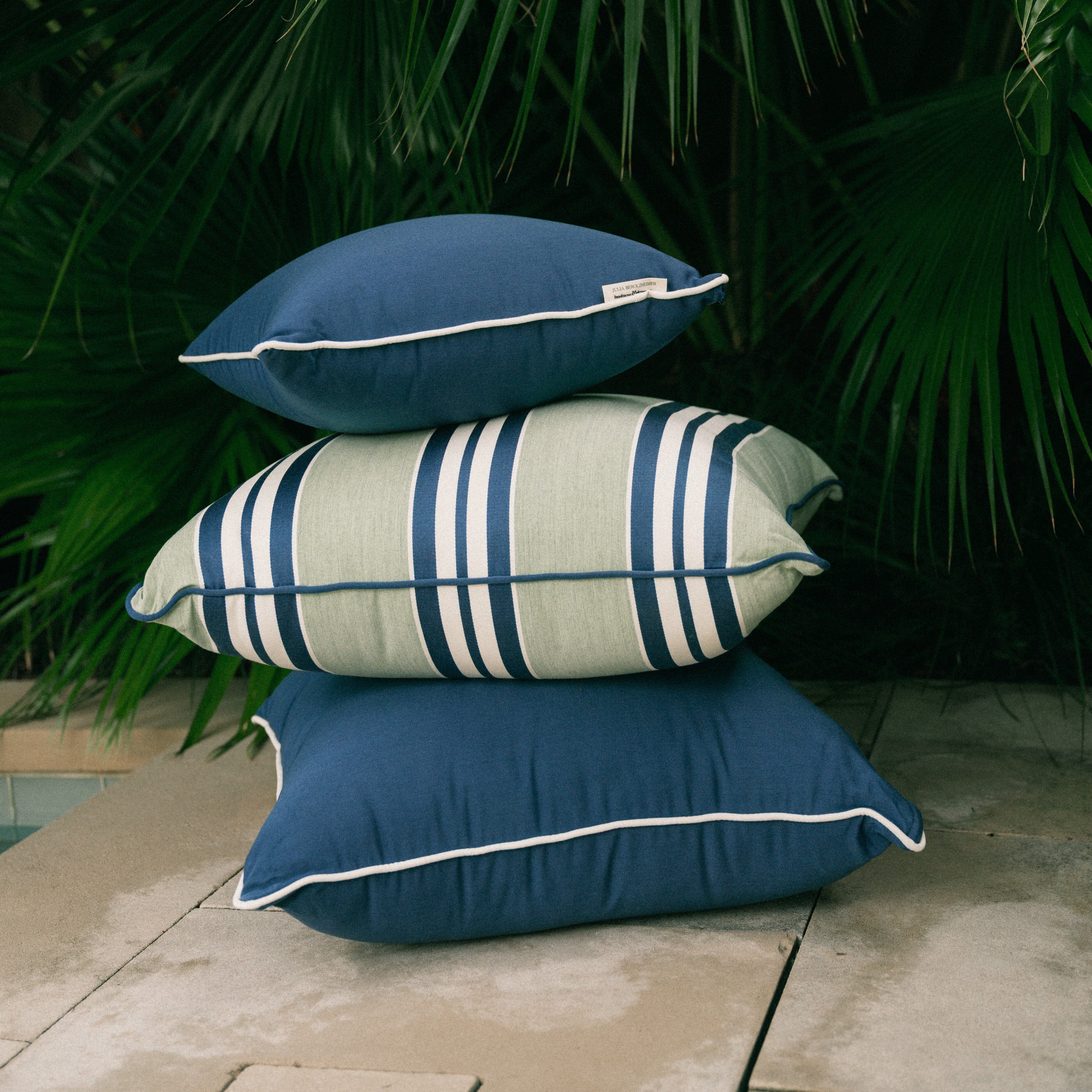The Euro Throw Pillow x Julia Berolzheimer in Rivie Slate Euro Throw Pillow B&P Co. x Julia Berolzheimer 