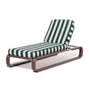 Swatch for Contini Sun Lounger in Terry Green Stripe | Merlot Frame