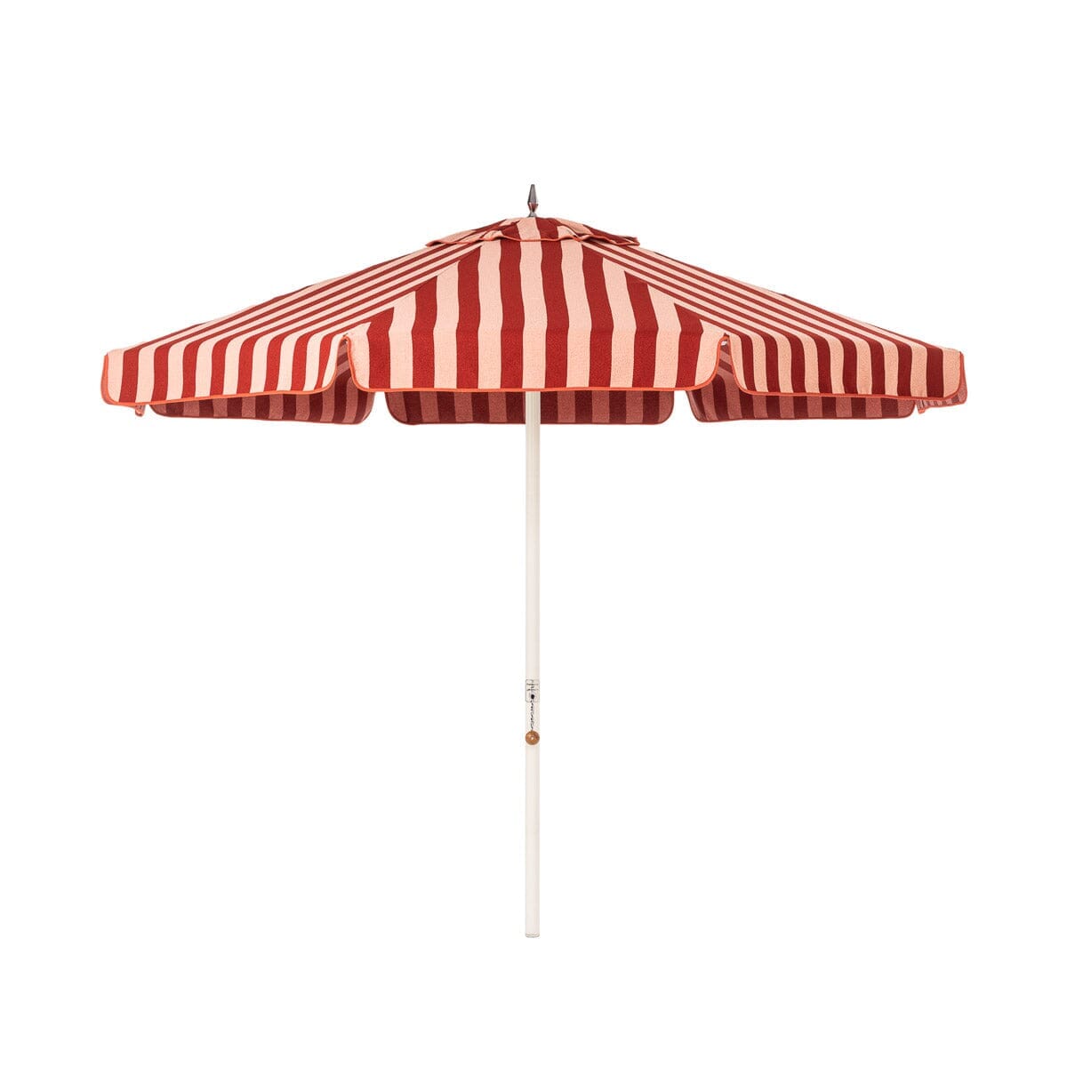 The Resort Market Umbrella in Terry Terracotta Stripe | Antique White Frame Resort Market Umbrella Kit Business & Pleasure Co Aus 
