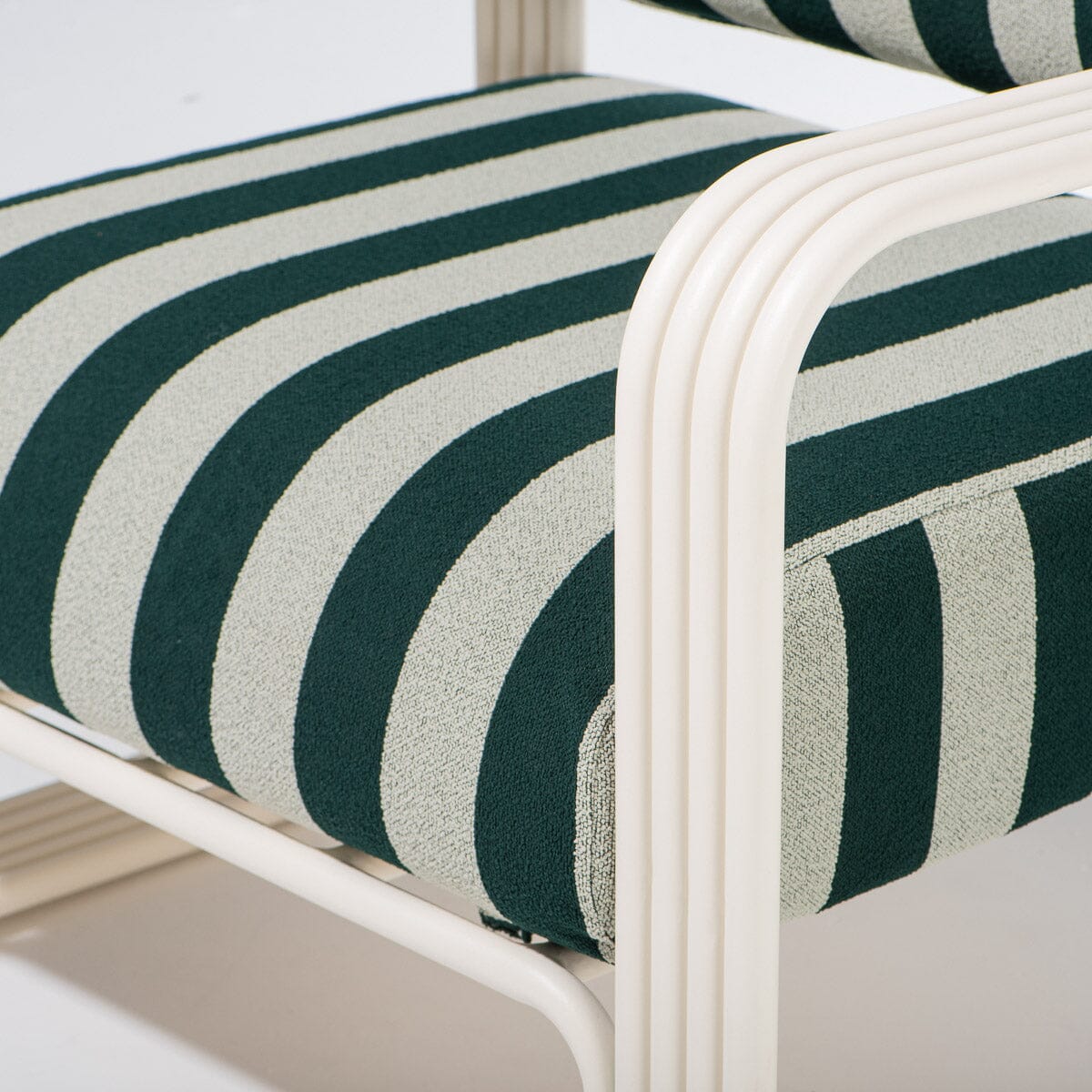 The Contini Accent Chair Slip Cover Set - Terry Green Stripe Contini Accent Chair Slip Cover Business & Pleasure Co Aus 