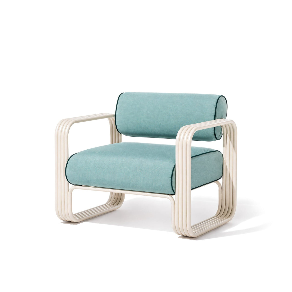 Product image of Contini Accent Chair in Rivie Green | Antique White Frame Contini Accent Chair Kit Business & Pleasure Co Aus 