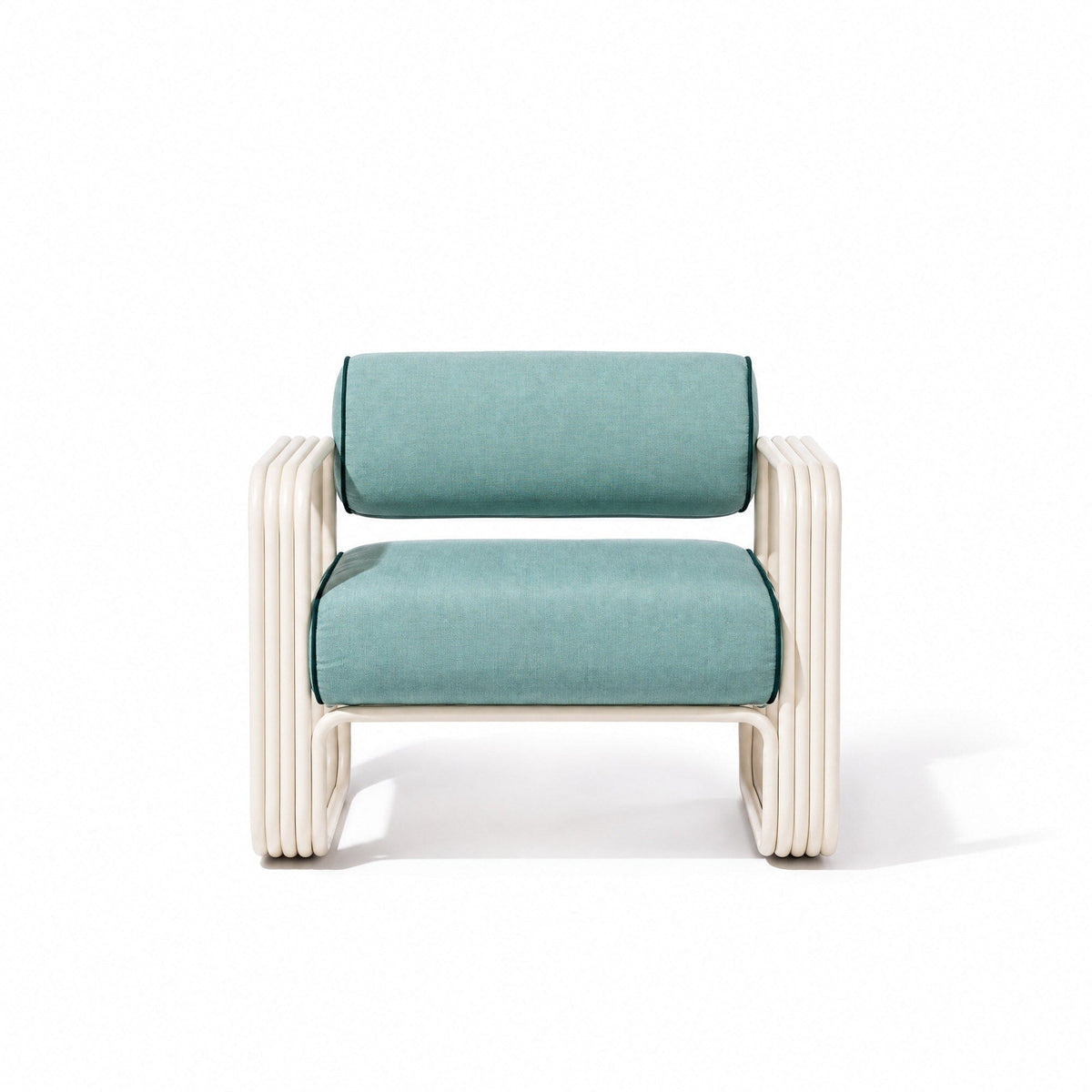 Contini Accent Chair in Rivie Green | Antique White Frame Contini Accent Chair Kit Business & Pleasure Co Aus 