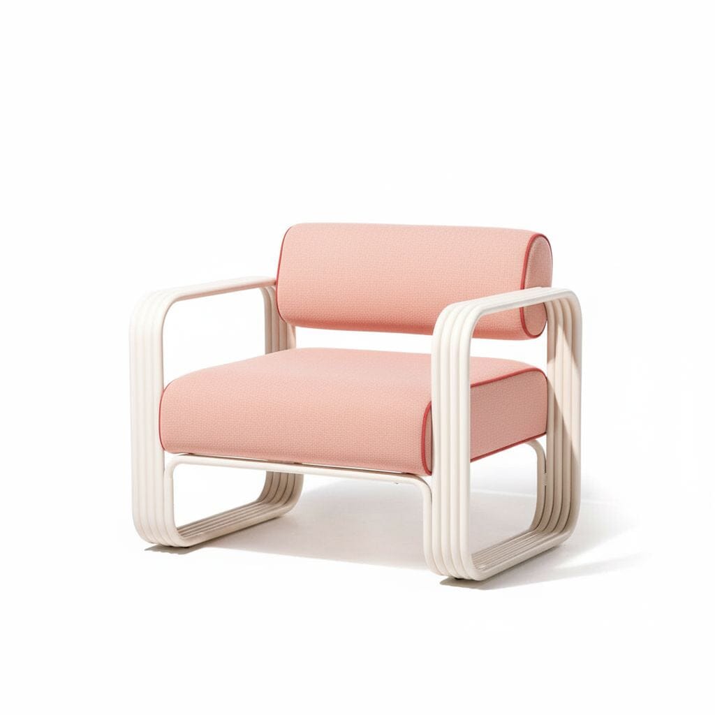 The Contini Accent Chair in Rivie Pink | Antique White Frame Contini Accent Chair Kit Business & Pleasure Co Aus 