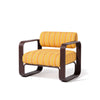 Swatch for Contini Accent Chair in Bistro Papaya Stripe | Merlot Frame