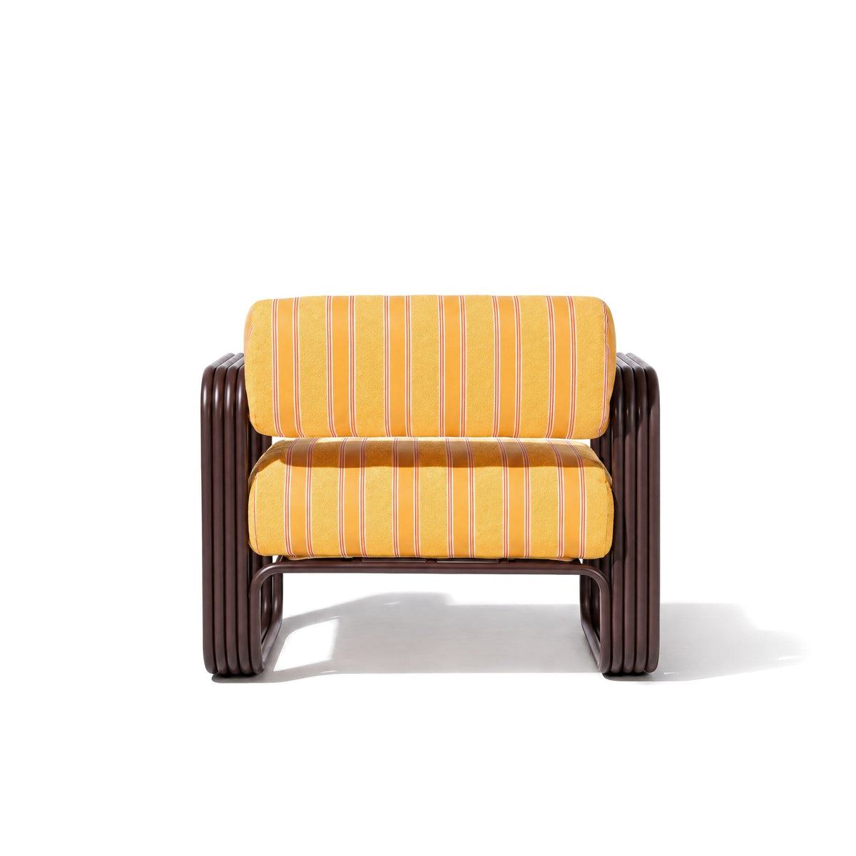 Contini Accent Chair in Bistro Papaya Stripe | Merlot Frame Contini Accent Chair Kit Business & Pleasure Co Aus 