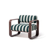 Swatch for Contini Accent Chair in Terry Green Stripe | Merlot Frame