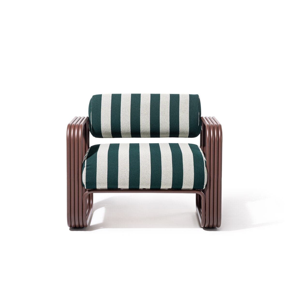 Contini Accent Chair in Terry Green Stripe | Merlot Frame Contini Accent Chair Kit Business & Pleasure Co Aus 