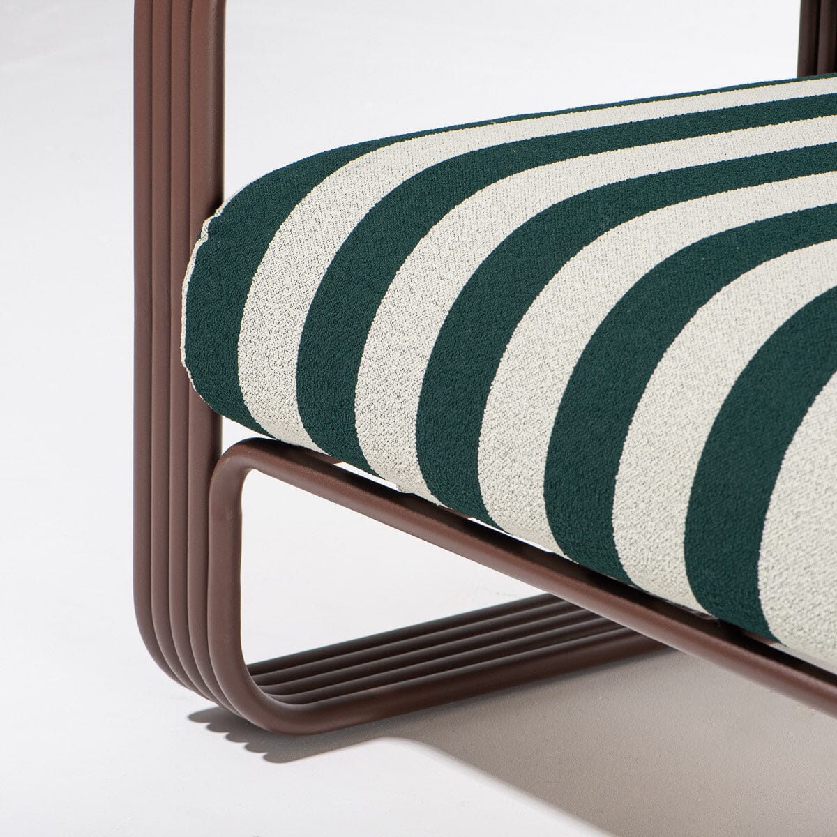 Contini Accent Chair in Terry Green Stripe | Merlot Frame Contini Accent Chair Kit Business & Pleasure Co Aus 