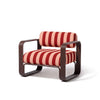 Swatch for Contini Accent Chair in Terry Terracotta Stripe | Merlot Frame