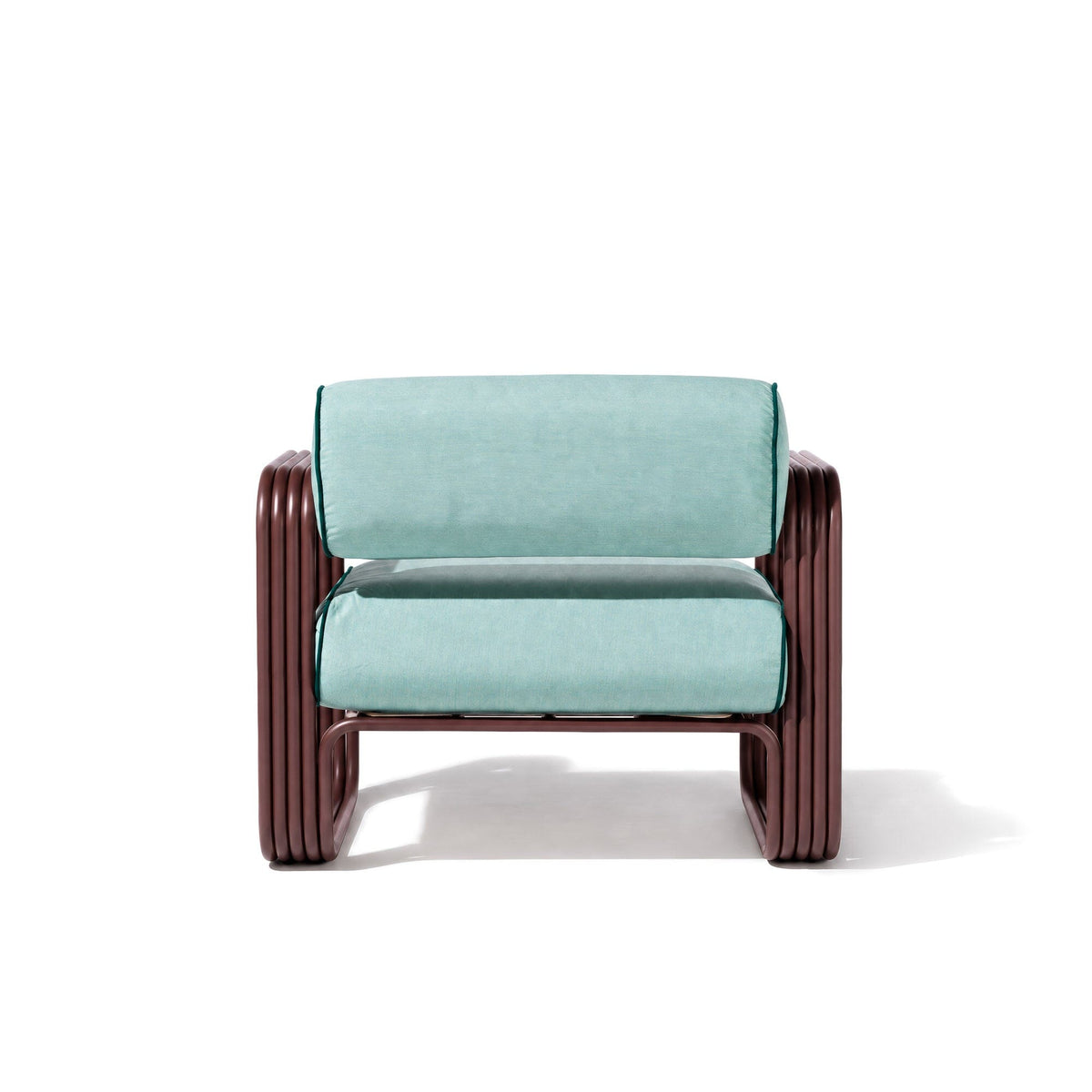 Contini Accent Chair in Rivie Green | Merlot Frame Contini Accent Chair Kit Business & Pleasure Co Aus 