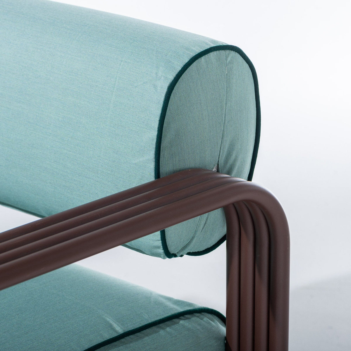 Contini Accent Chair in Rivie Green | Merlot Frame Contini Accent Chair Kit Business & Pleasure Co Aus 