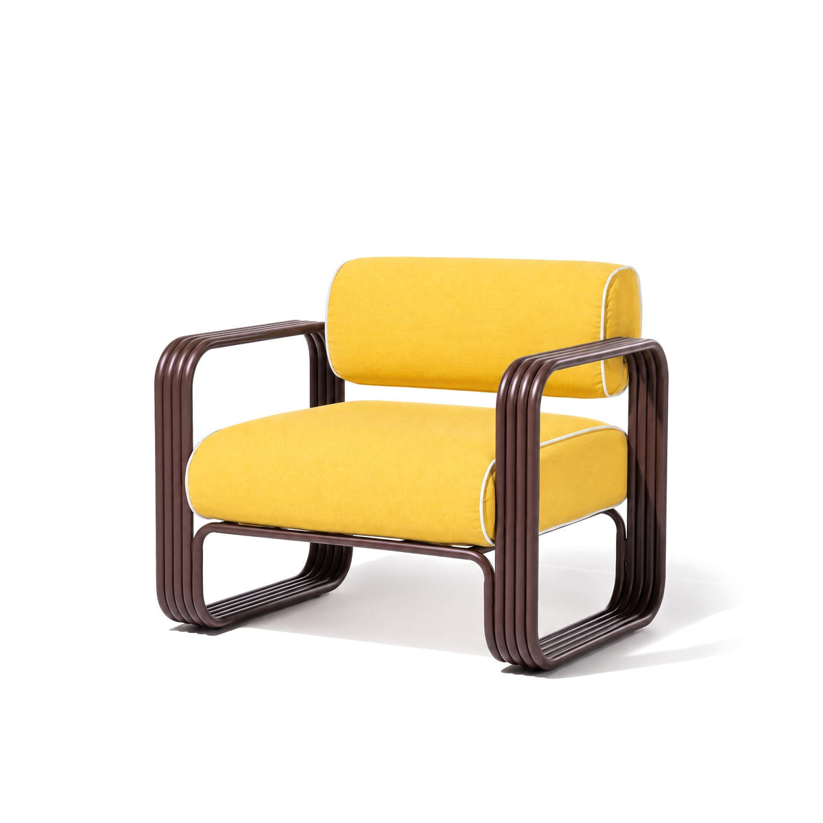 Contini Accent Chair in Rivie Mimosa | Merlot Frame Contini Accent Chair Kit Business & Pleasure Co Aus 