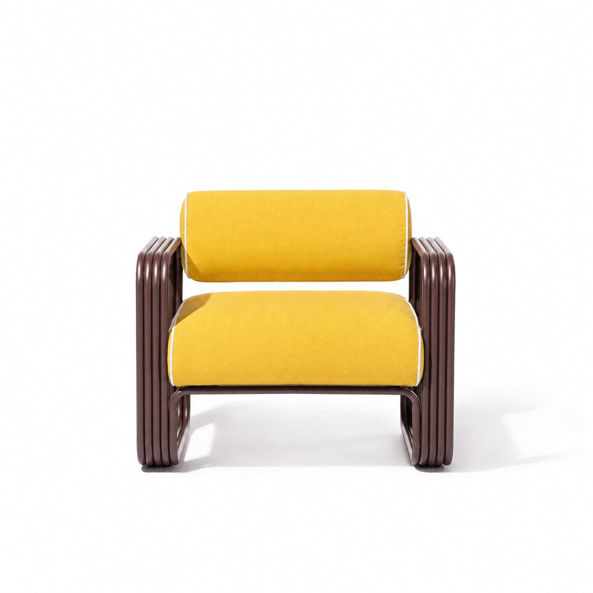 Contini Accent Chair in Rivie Mimosa | Merlot Frame Contini Accent Chair Kit Business & Pleasure Co Aus 