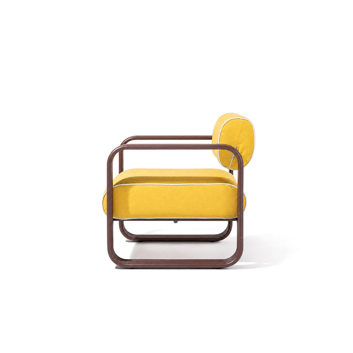 Contini Accent Chair in Rivie Mimosa | Merlot Frame Contini Accent Chair Kit Business & Pleasure Co Aus 