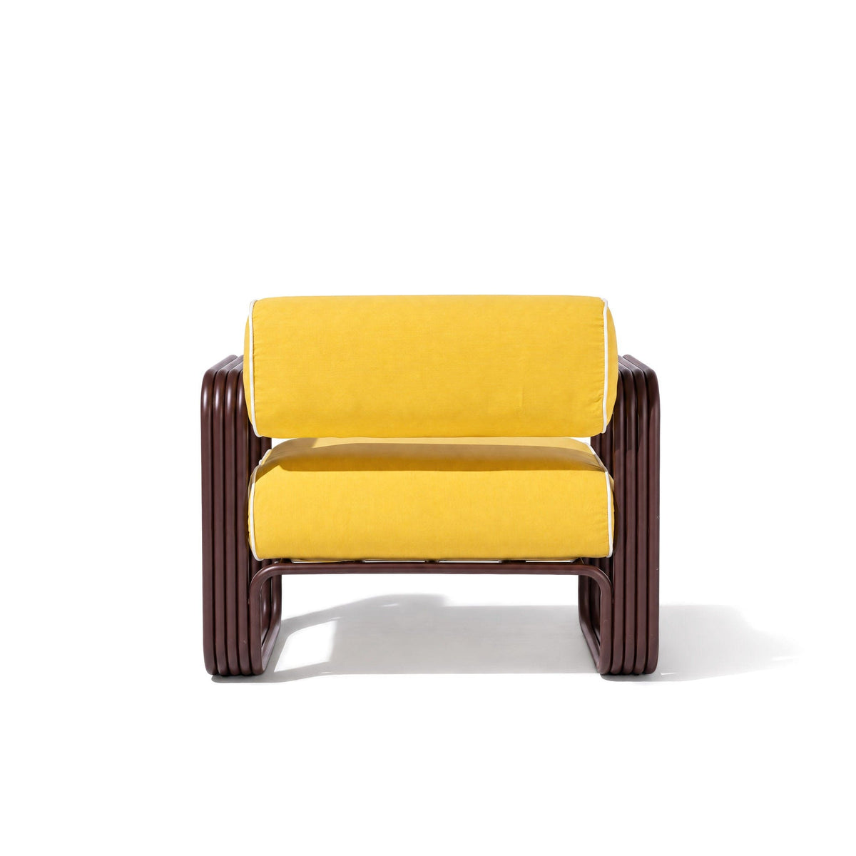 Contini Accent Chair in Rivie Mimosa | Merlot Frame Contini Accent Chair Kit Business & Pleasure Co Aus 