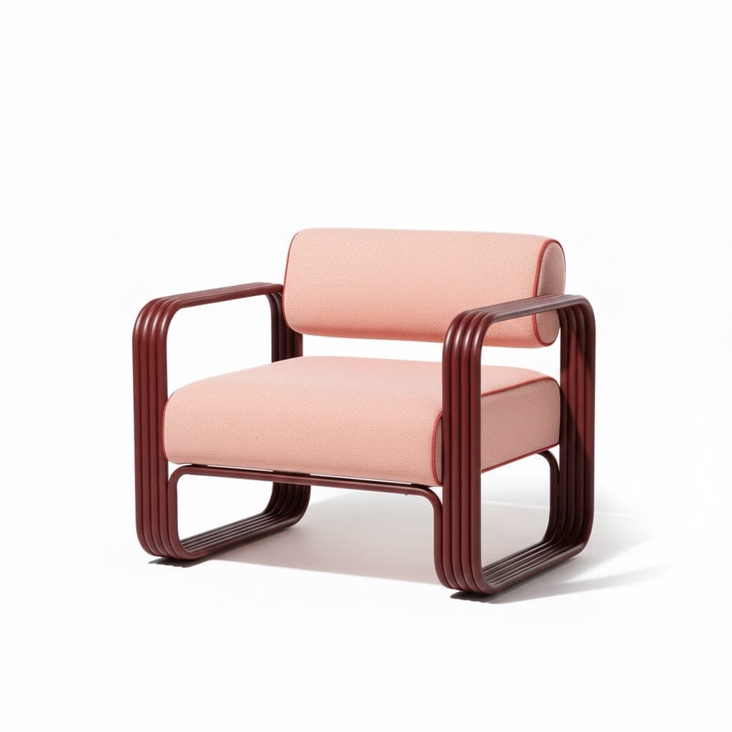 Product image of Contini Accent Chair in Rivie Pink | Merlot Frame Contini Accent Chair Kit Business & Pleasure Co Aus 