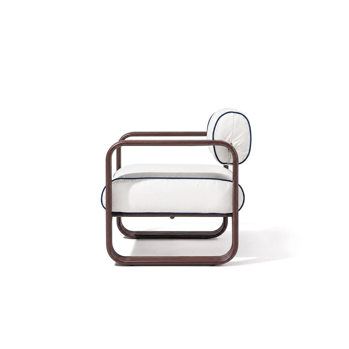 Contini Accent Chair in Rivie White | Merlot Frame Contini Accent Chair Kit Business & Pleasure Co Aus 