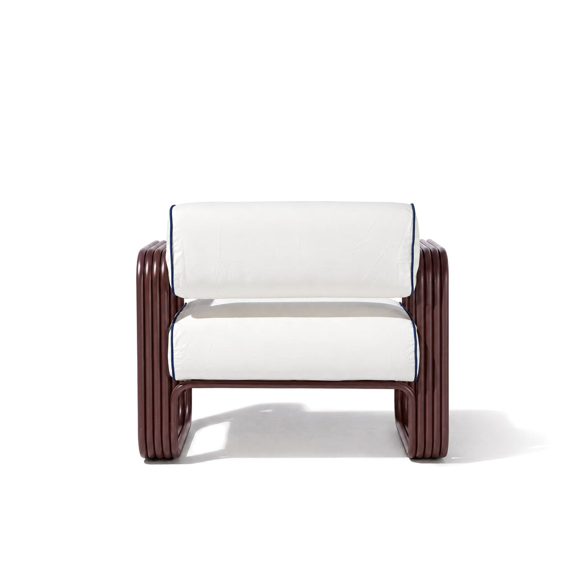 Contini Accent Chair in Rivie White | Merlot Frame Contini Accent Chair Kit Business & Pleasure Co Aus 