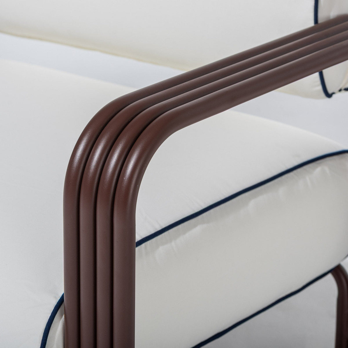 Contini Accent Chair in Rivie White | Merlot Frame Contini Accent Chair Kit Business & Pleasure Co Aus 