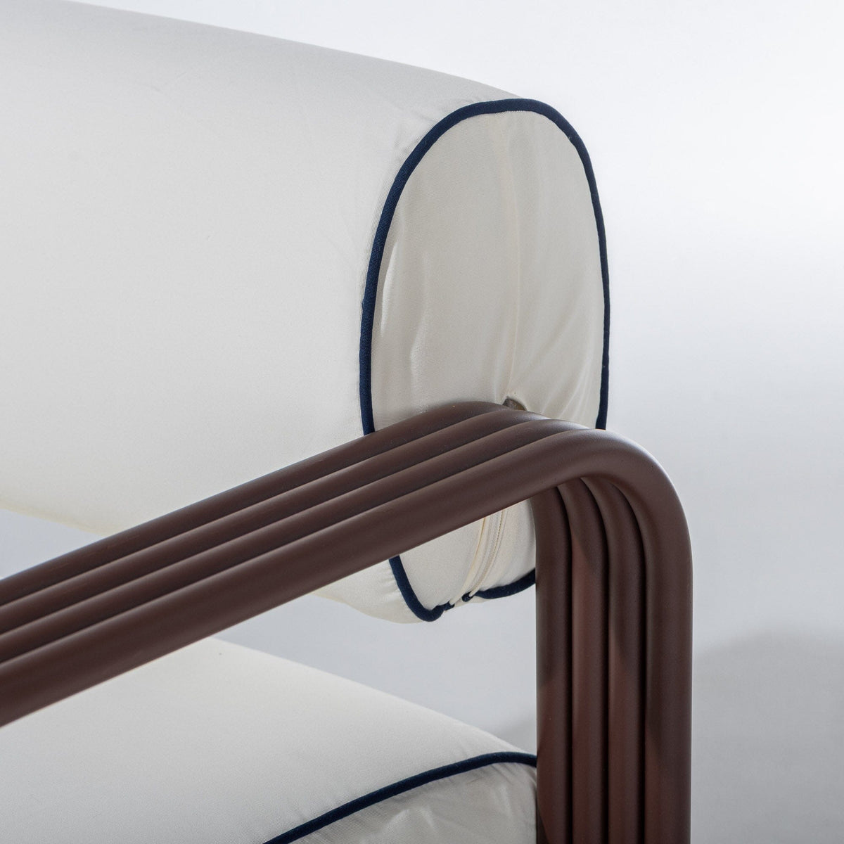 Contini Accent Chair in Rivie White | Merlot Frame Contini Accent Chair Kit Business & Pleasure Co Aus 