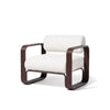 Swatch for Contini Accent Chair in Boucle Antique White | Merlot Frame