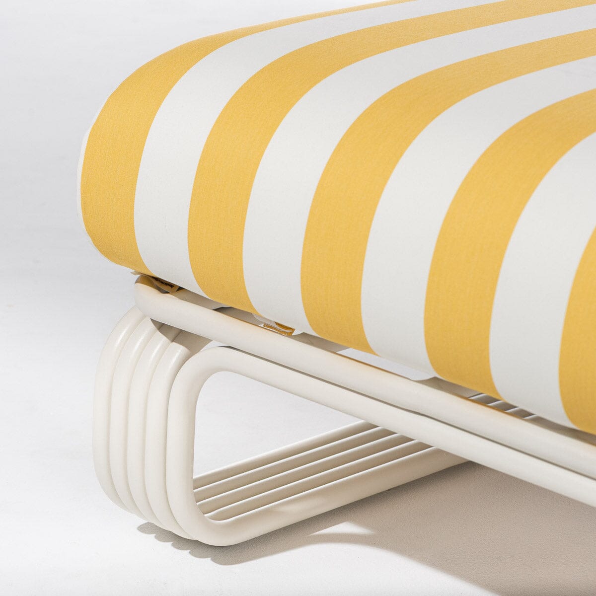 Contini Ottoman Kit - Antique White & Crew Mimosa Yellow Stripe Contini Ottoman Kit Business & Pleasure Co Aus 