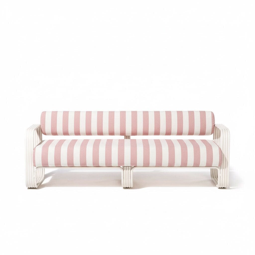 Product image of Contini Sofa in Crew Pink Stripe | Antique White Frame Contini Sofa Kit Business & Pleasure Co Aus 