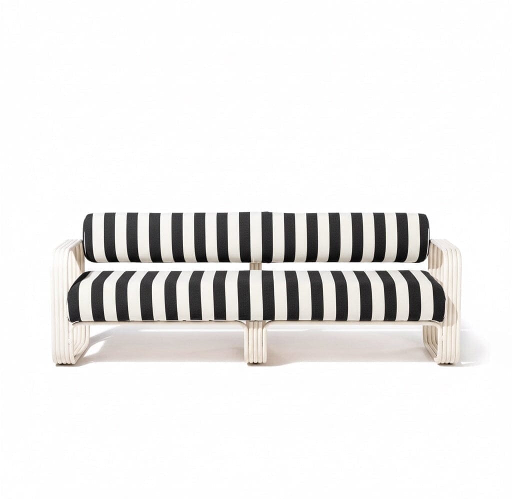 Product image of Contini Sofa in Crew Vintage Black Stripe | Antique White Frame Contini Sofa Kit Business & Pleasure Co Aus 