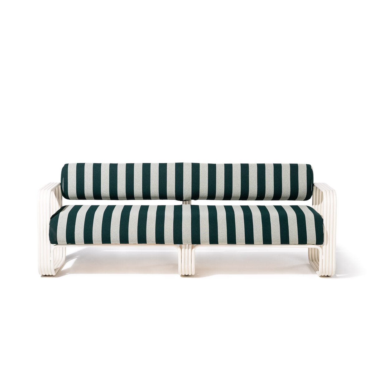 Product image of Contini Sofa in Terry Green Stripe | Antique White Frame Contini Sofa Kit Business & Pleasure Co Aus 