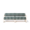 Swatch for The Contini Sofa in Terry Green Stripe | Antique White Frame