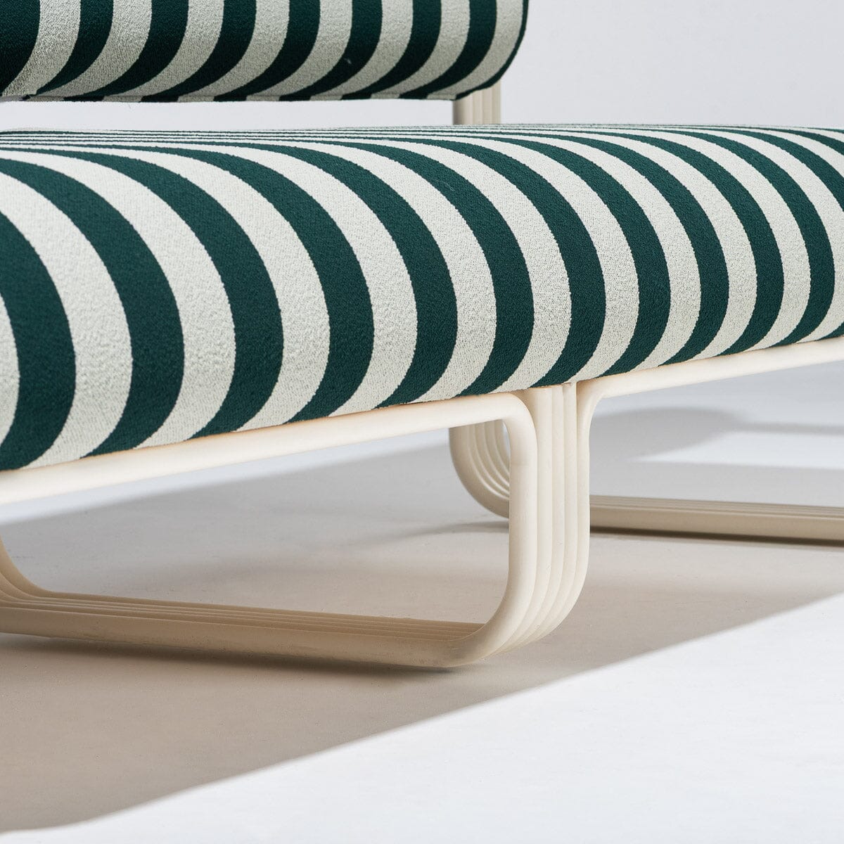 Contini Sofa in Terry Green Stripe | Antique White Frame Contini Sofa Kit Business & Pleasure Co Aus 