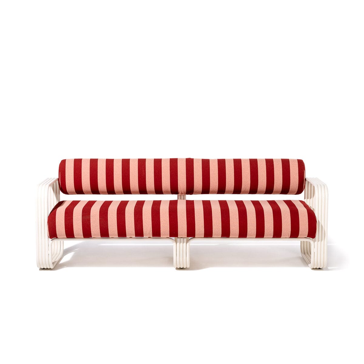 Product image of Contini Sofa in Terracotta Stripe | Antique White Frame Contini Sofa Kit Business & Pleasure Co Aus 