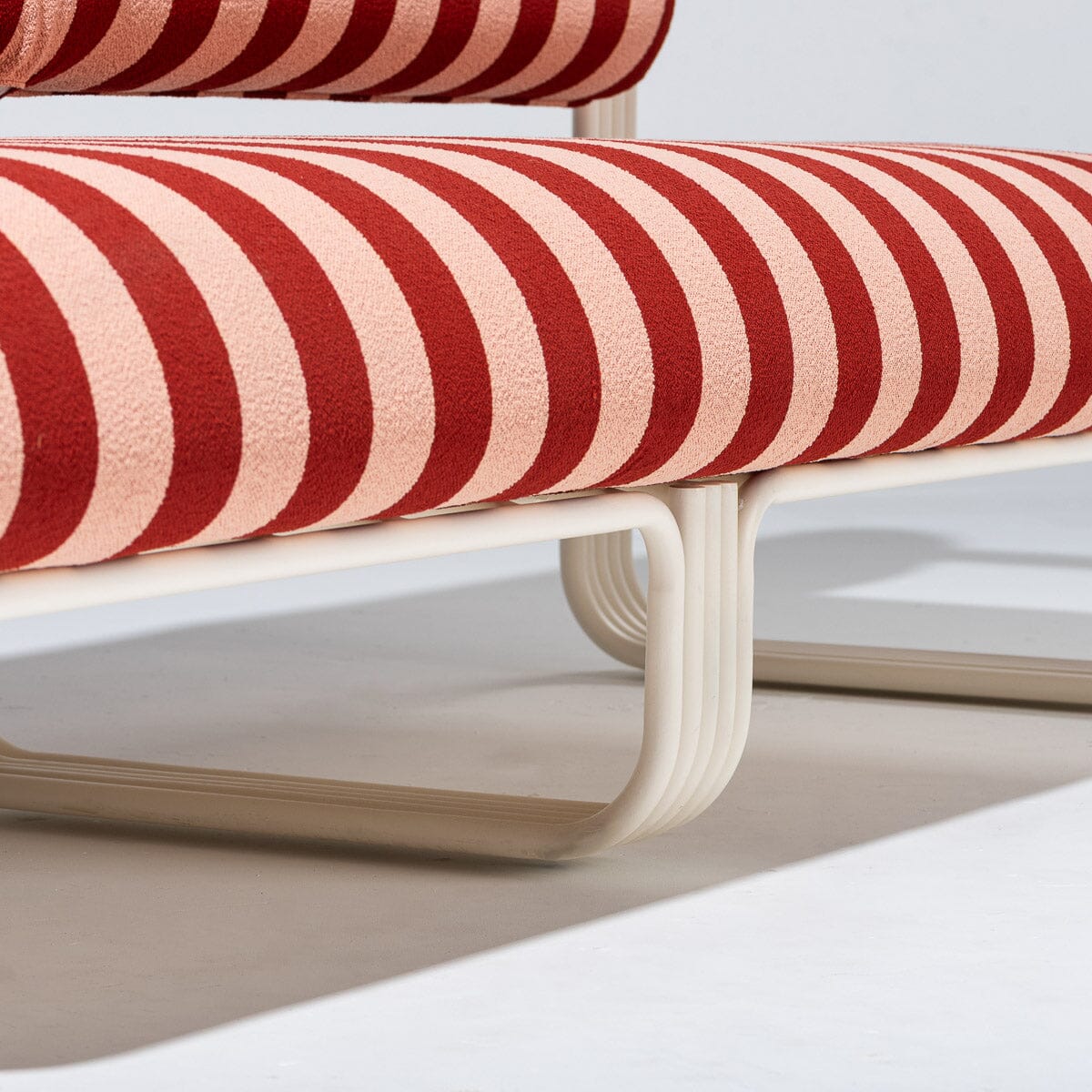 Contini Sofa in Terracotta Stripe | Antique White Frame Contini Sofa Kit Business & Pleasure Co Aus 