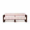 Swatch for The Contini Sofa in Crew Pink Stripe | Merlot Frame