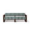 Swatch for The Contini Sofa in Terry Green Stripe | Merlot Frame