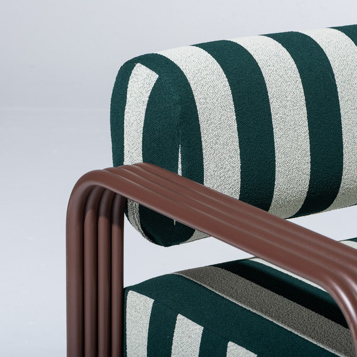 Contini Sofa in Terry Green Stripes | Merlot Frame Contini Sofa Kit Business & Pleasure Co Aus 