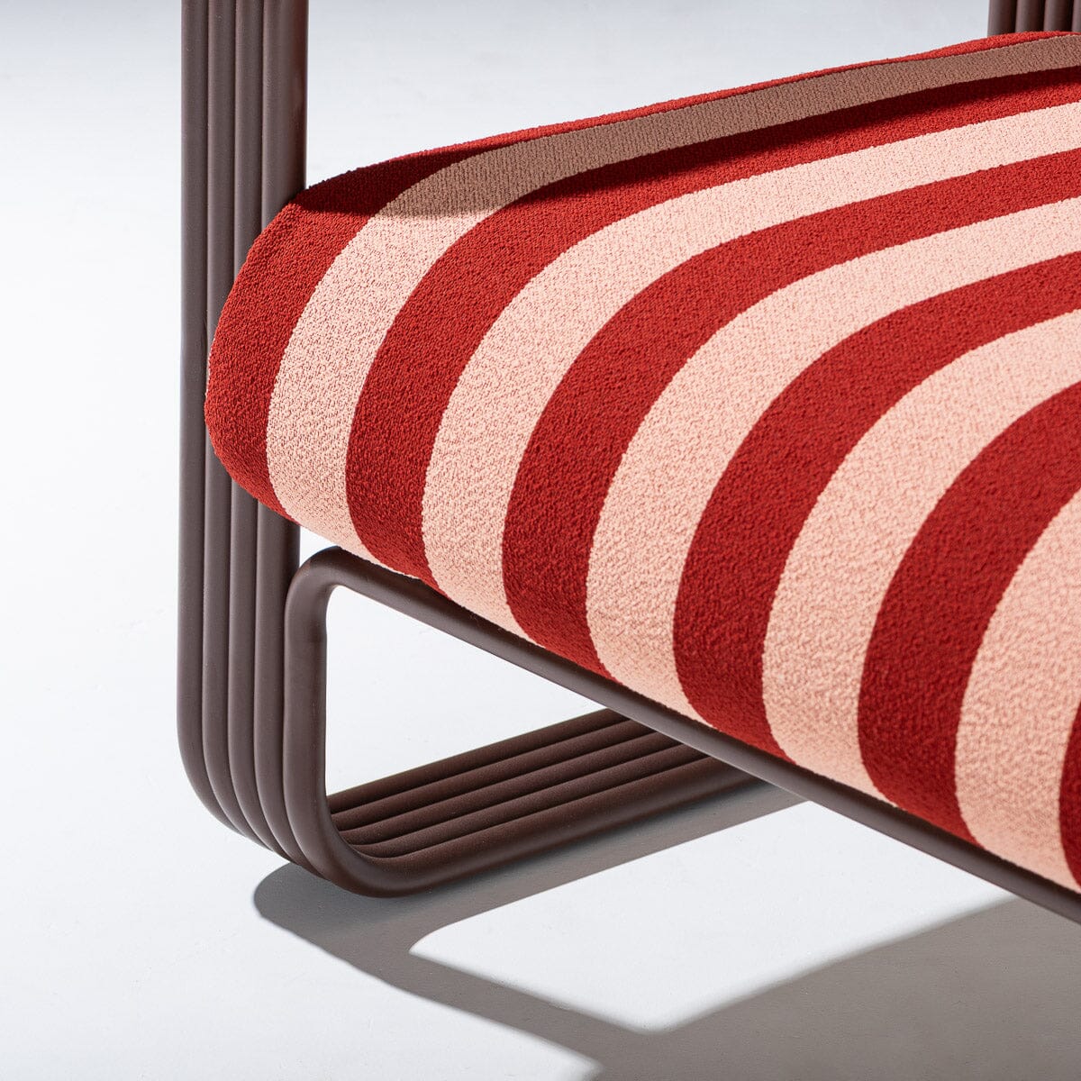 Contini Sofa in Terry Terracotta Stripes | Merlot Frame Contini Sofa Kit Business & Pleasure Co Aus 