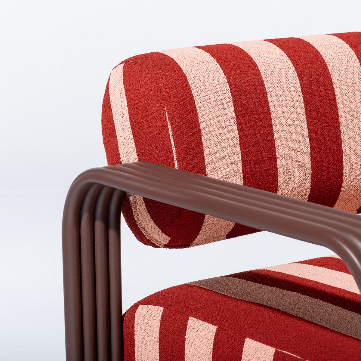 Contini Sofa in Terry Terracotta Stripes | Merlot Frame Contini Sofa Kit Business & Pleasure Co Aus 