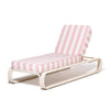 Swatch for The Contini Sun Lounger in Crew Pink Stripe | Antique White Frame