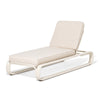 Swatch for The Contini Sun Lounger in Monaco Natural Stripe | Antique White Frame