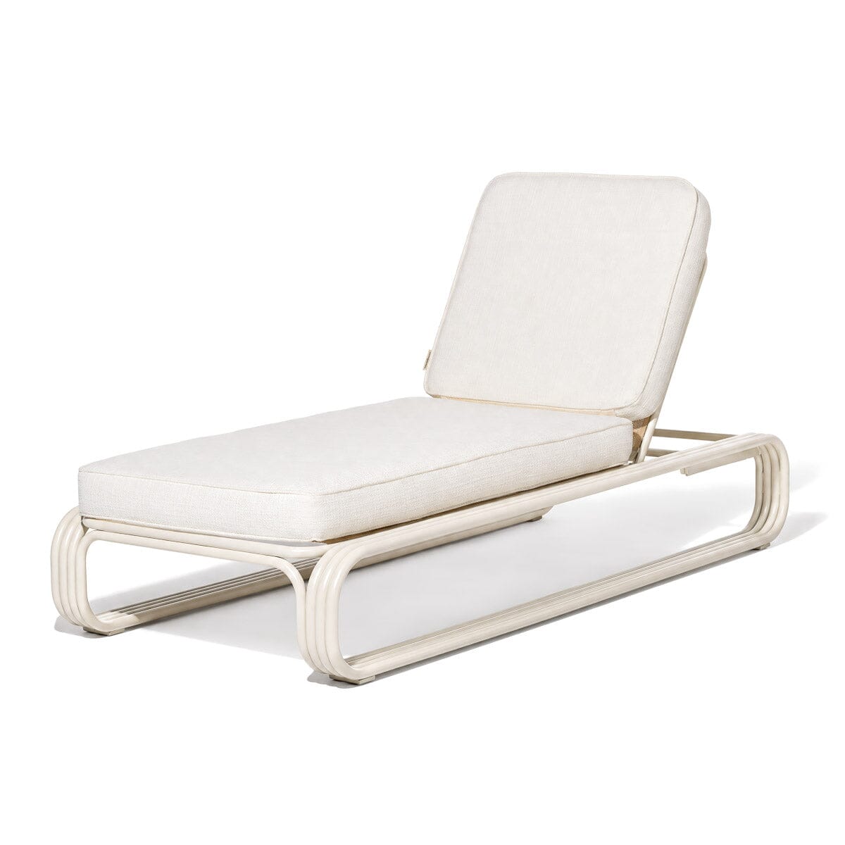 Product image of The Contini Sun Lounger in Boucle Antique White | Antique White Frame Contini Sun Lounger Kit Business & Pleasure Co Aus 
