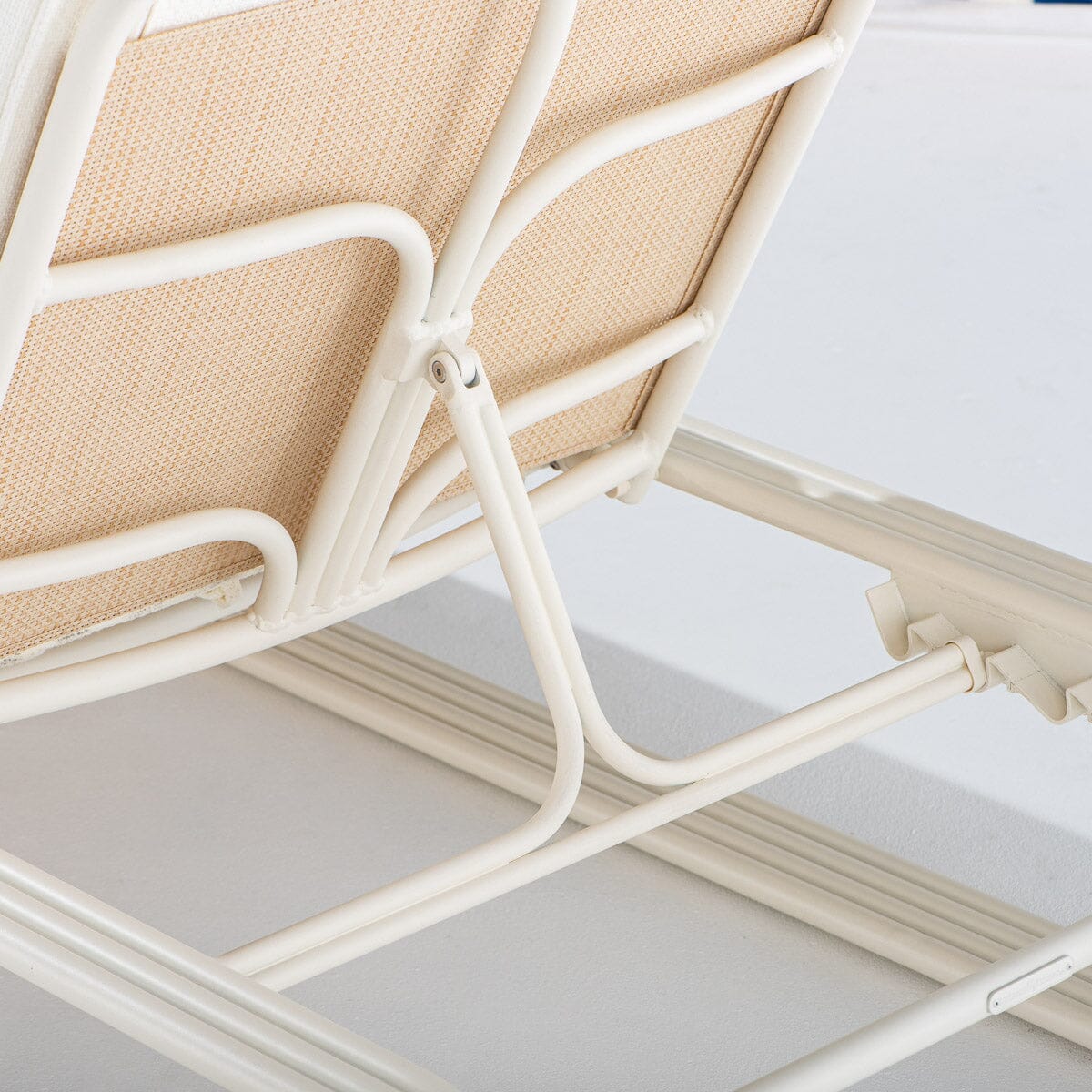 The Contini Sun Lounger in Boucle Antique White | Antique White Frame Contini Sun Lounger Kit Business & Pleasure Co Aus 