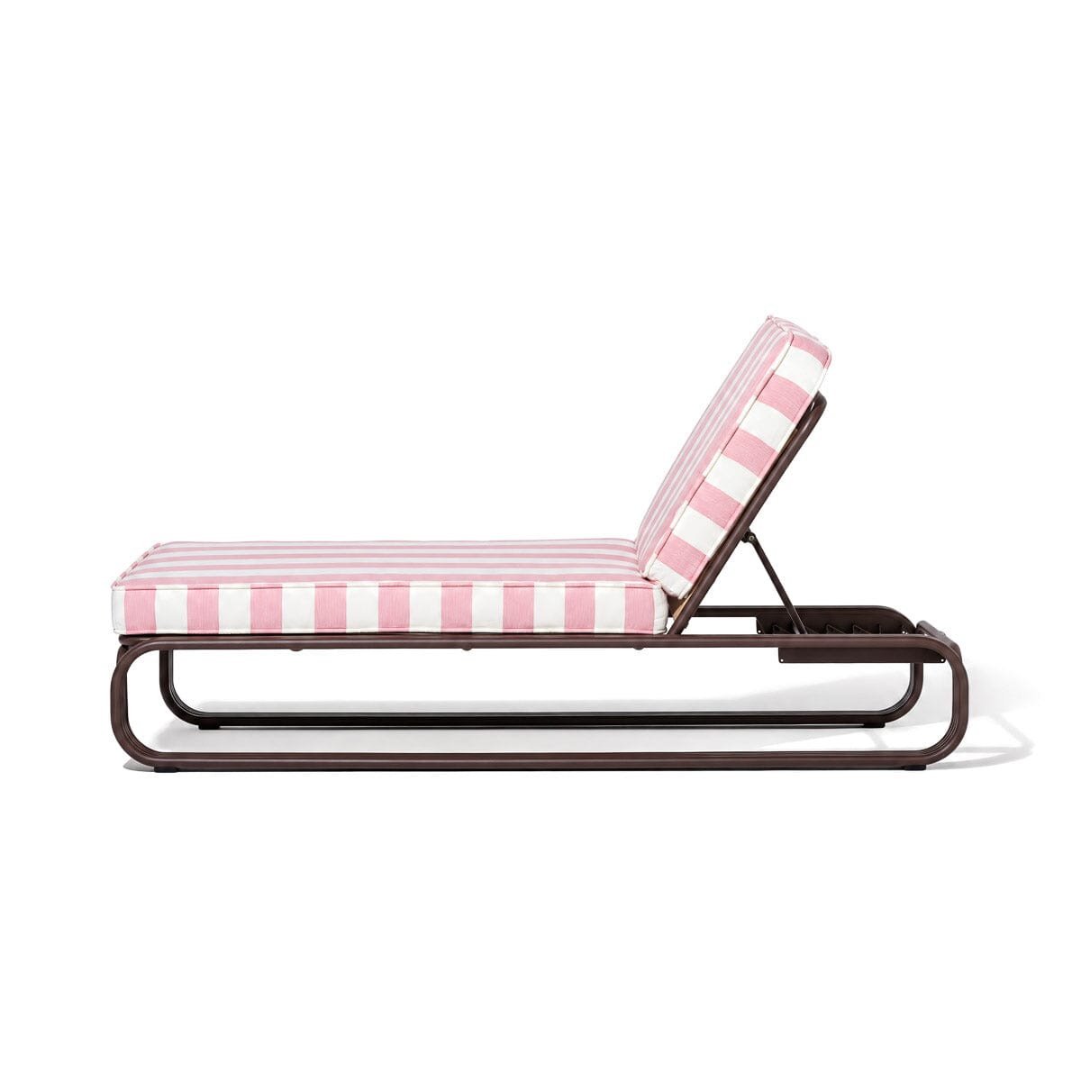 The Contini Sun Lounger in Crew Pink Stripe | Merlot Frame Contini Sun Lounger Kit Business & Pleasure Co Aus 