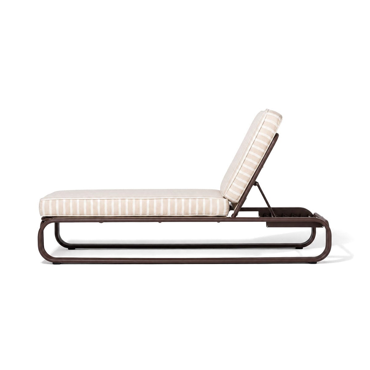 The Contini Sun Lounger in Monaco Natural Stripe | Merlot Frame Contini Sun Lounger Kit Business & Pleasure Co Aus 