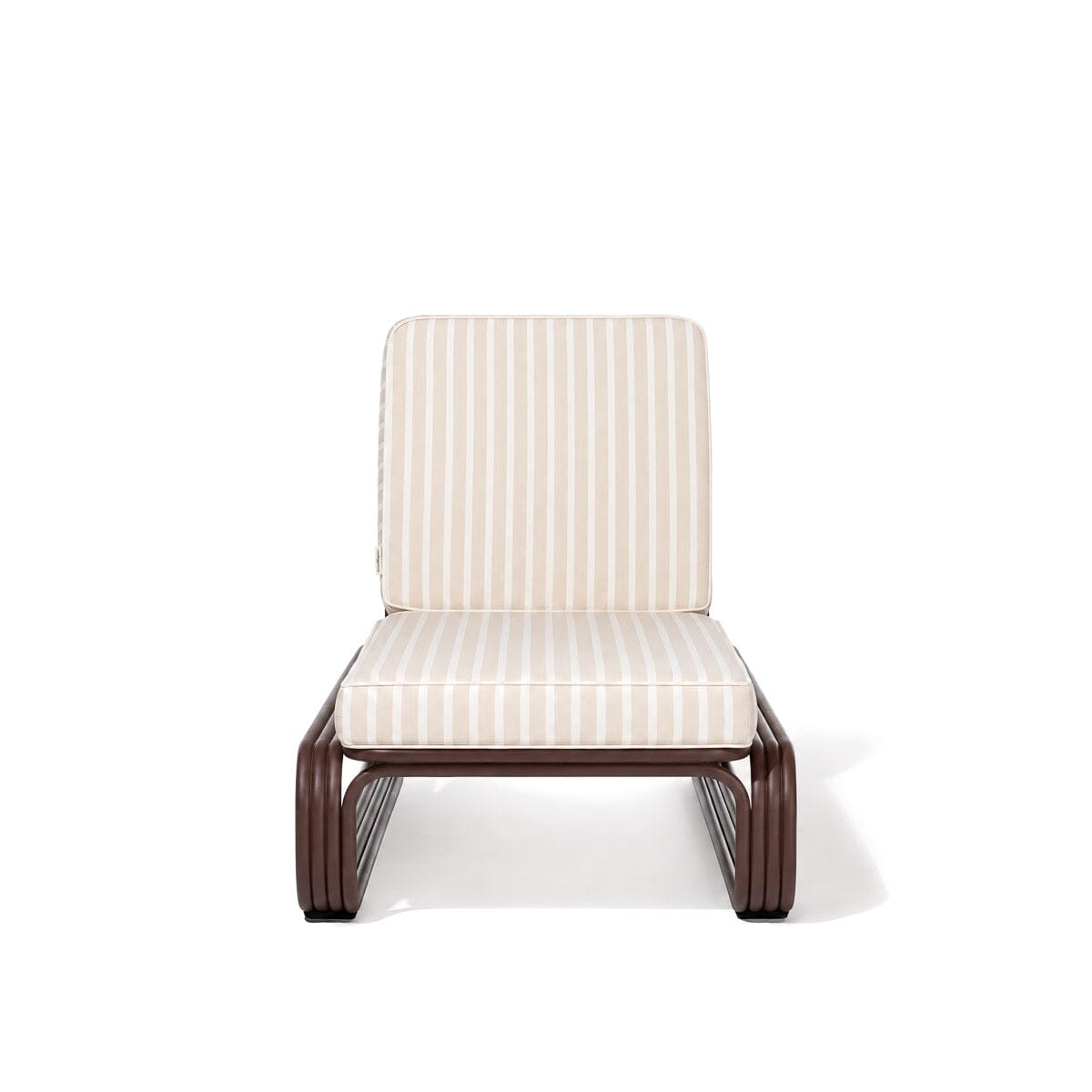 The Contini Sun Lounger in Monaco Natural Stripe | Merlot Frame Contini Sun Lounger Kit Business & Pleasure Co Aus 