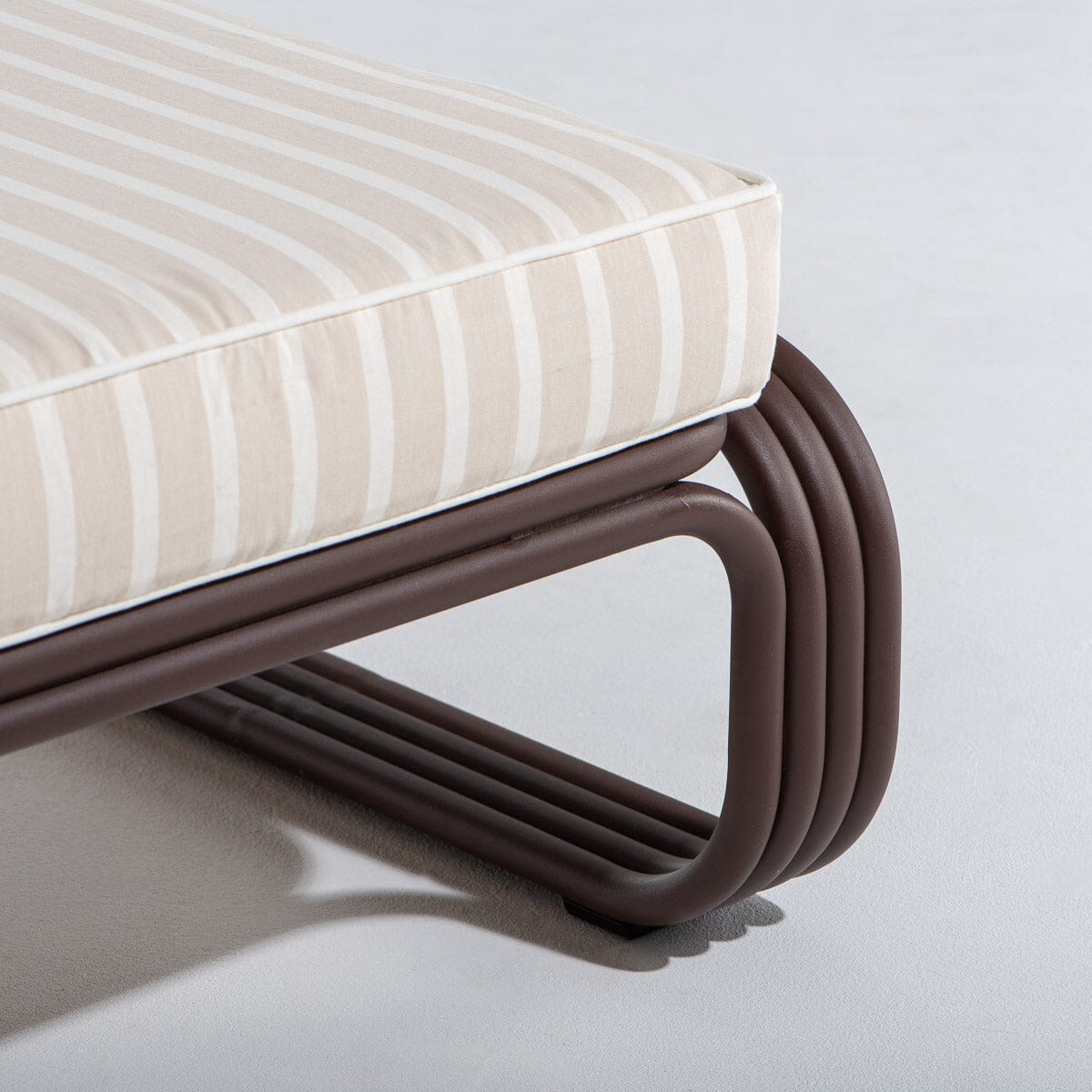 The Contini Sun Lounger in Monaco Natural Stripe | Merlot Frame Contini Sun Lounger Kit Business & Pleasure Co Aus 