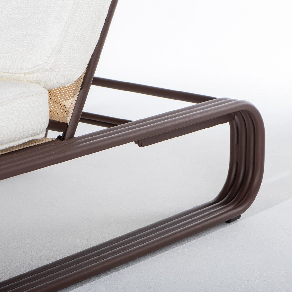 The Contini Sun Lounger in Boucle Antique White | Merlot Frame Contini Sun Lounger Kit Business & Pleasure Co Aus 